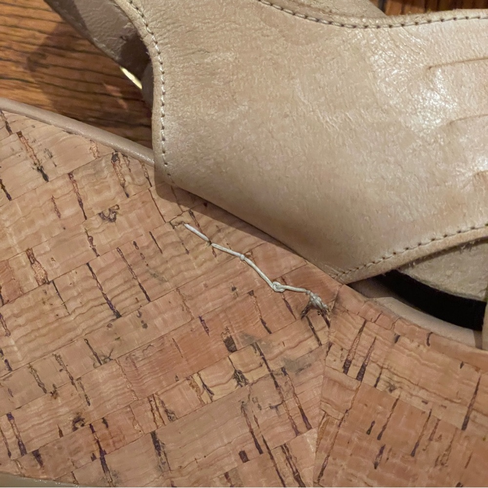 Cordani Slingback Wedge Leather Cork Platform Sandal, Size 40, GUC, “Julia” - Picture 10 of 15